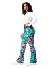 all over print flare leggings white left front 669ba555674e2 | Bikini Junction