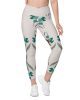 all over print recycled crossover leggings with pockets white front 669b451626876 | Bikini Junction