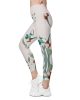 all over print recycled crossover leggings with pockets white left 669b4516287bc | Bikini Junction