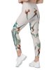 all over print recycled crossover leggings with pockets white left back 669b451628b16 | Bikini Junction