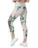 all over print recycled crossover leggings with pockets white left back 66a70d018e8b3 | Bikini Junction