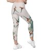 all over print recycled crossover leggings with pockets white right back 669b451628156 | Bikini Junction