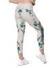 all over print recycled crossover leggings with pockets white right back 66a70d018e1ce | Bikini Junction