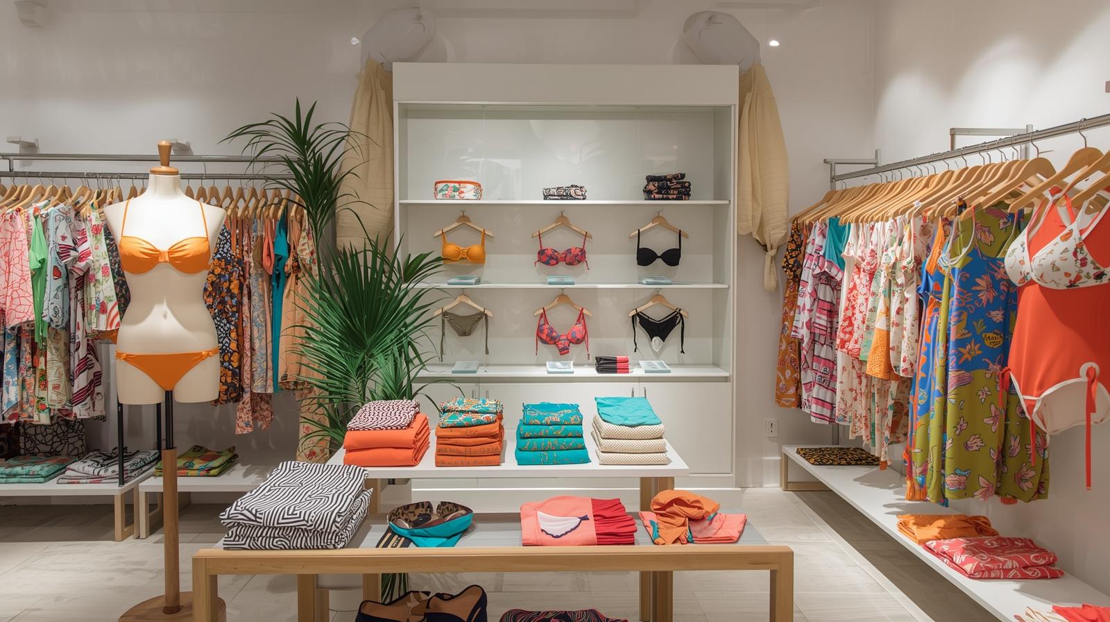 Eco friendly Bikini Junction swimwear displayed in a retail setting | Bikini Junction